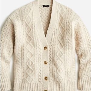J. Crew Cable Knit Stretch Cardigan, Small